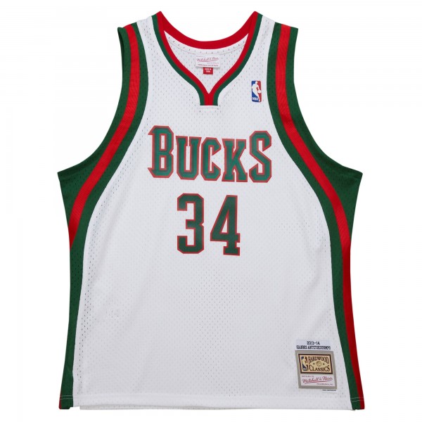 Джерси Milwaukee Bucks Giannis Antetokounmpo Mitchell & Ness White 2013/14 Hardwood Classics Swingman