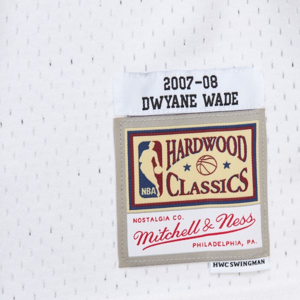 Игровая джерси Miami Heat Dwyane Wade Mitchell & Ness White 2007/08 Hardwood Classics