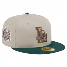 Бейсболка Los Angeles Dodgers New Era Natural/Hunter Green Lifestyle Tree Bark Fill 59FIFTY