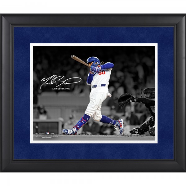Mookie Betts Los Angeles Dodgers Facsimile Signature Fanatics Authentic Framed 11 x 14 Spotlight Photograph