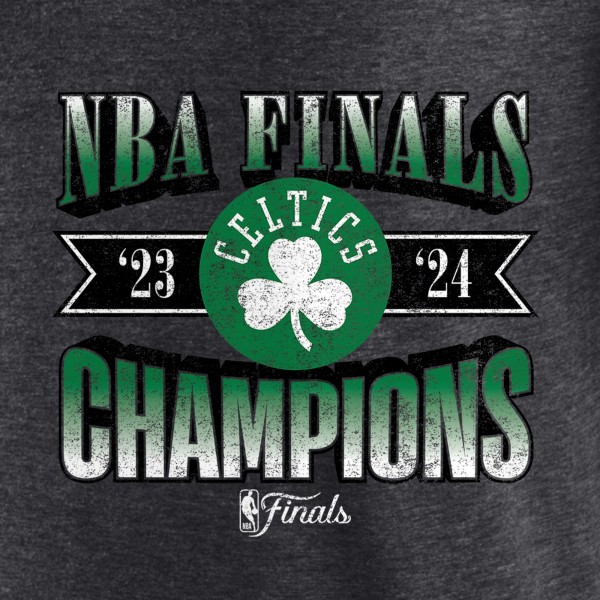 Футболка Boston Celtics 2024 NBA Finals Champions Full Court Pressure Retro Tri-Blend - Heather Charcoal