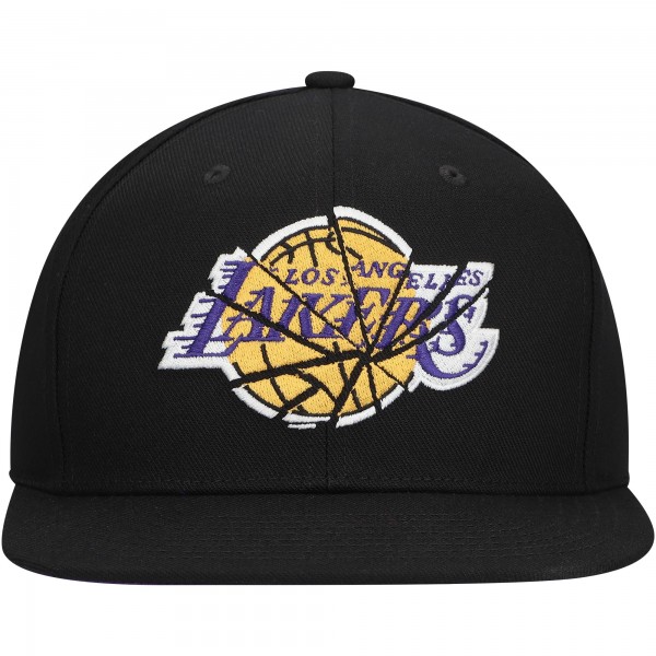 Бейсболка Los Angeles Lakers Mitchell & Ness Black Shattered
