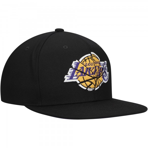 Бейсболка Los Angeles Lakers Mitchell & Ness Black Shattered