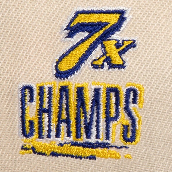 Golden State Warriors Mitchell & Ness Cream/Royal 7x NBA Champions Soul Legacy Defined Snapback Hat