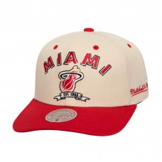Miami Heat Mitchell & Ness Cream/Red 3x NBA Champions Soul Legacy Defined Snapback Hat
