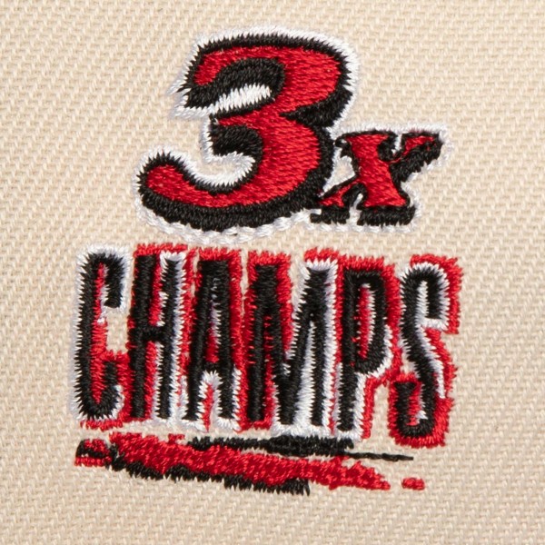 Miami Heat Mitchell & Ness Cream/Red 3x NBA Champions Soul Legacy Defined Snapback Hat