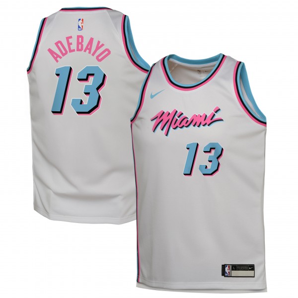 Игровая джерси Youth Miami Heat Bam Adebayo Nike White 2024/25 - City Edition