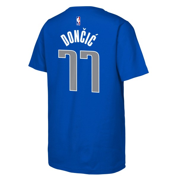Футболка Luka Dončić Dallas Mavericks Youth 2024 NBA Finals Name & Number – Navy