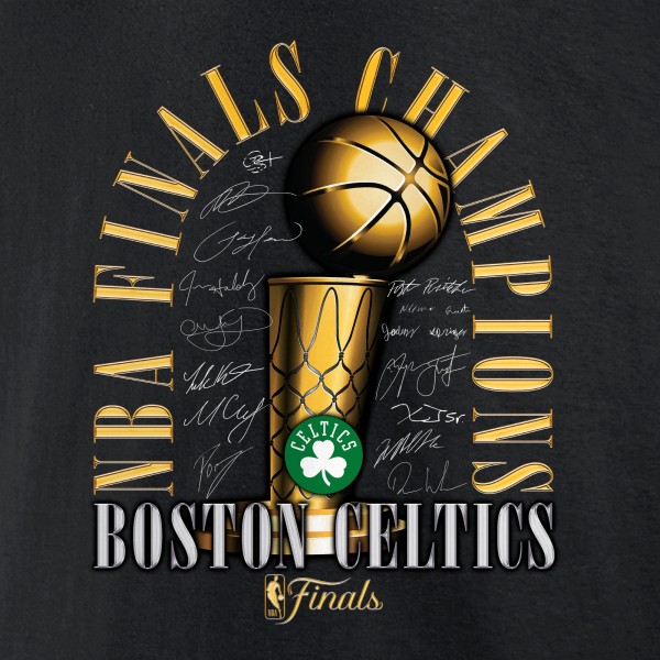 Футболка Boston Celtics 2024 NBA Finals Champions Fade Away Jumper Roster Signature - Black