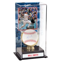 Бейсбольный мяч Will Smith Los Angeles Dodgers Autographed Fanatics Authentic and Sublimated Gold Glove Display Case with Image