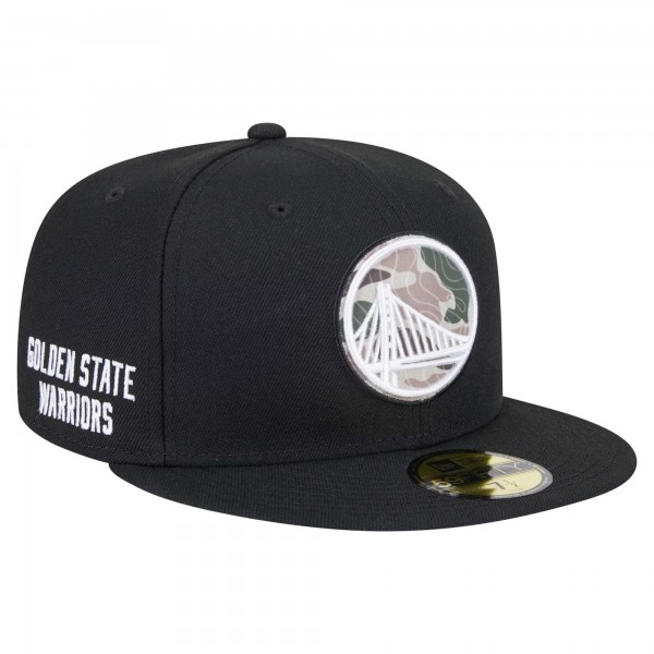 Бейсболка Golden State Warriors New Era Camo Print UV 59FIFTY - Black