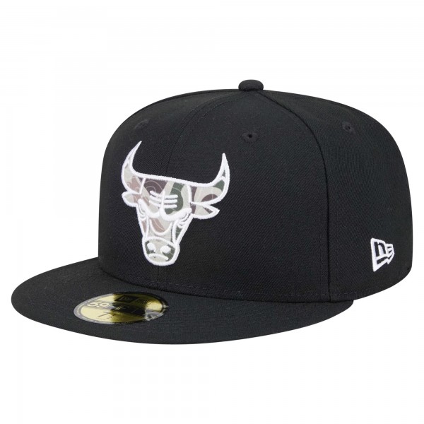 Бейсболка Chicago Bulls New Era Black Camo Print UV 59FIFTY
