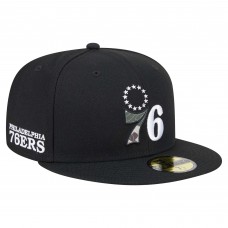 Бейсболка Philadelphia 76ers New Era Black Camo Print UV 59FIFTY