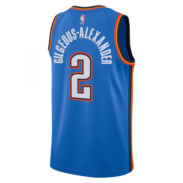 Unisex Oklahoma City Thunder Shai Gilgeous-Alexander Nike Blue Badge Swingman Replica Jersey - Icon Edition