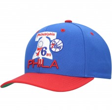 Philadelphia 76ers Mitchell & Ness Royal All In 2.0 Pro Crown Snapback Hat