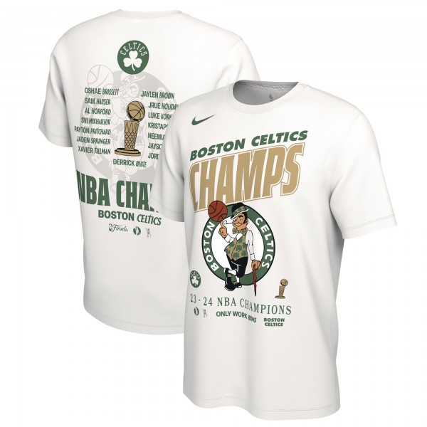 Футболка Boston Celtics Nike 2024 NBA Finals Champions Celebration Roster - White