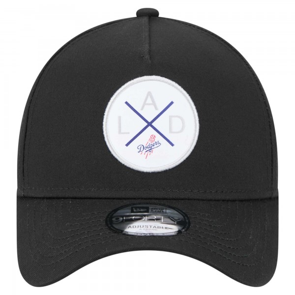 Бейсболка Los Angeles Dodgers New Era Black 9FORTY A-Frame