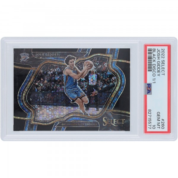 Josh Giddey Oklahoma City Thunder 2022-23 Panini Select Courtside Black Disco #260 #1/1 PSA Authenticated 10 Card