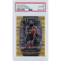 James Harden Brooklyn Nets 2021 Panini Select Gold Disco #47 #3/10 PSA Authenticated 10 Card