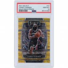James Harden Brooklyn Nets 2021 Panini Select Gold Disco #47 #3/10 PSA Authenticated 10 Card