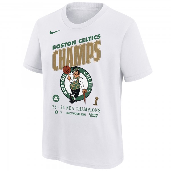 Футболка Boston Celtics Nike Youth 2024 NBA Finals Champions Celebration Roster - White