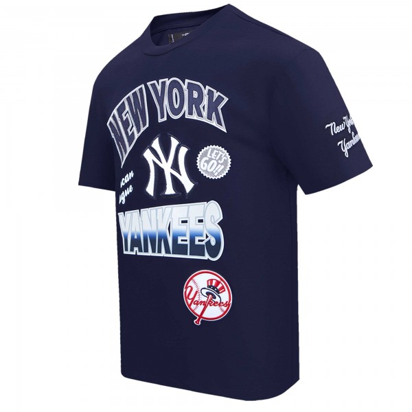 New York Yankees Pro Standard Navy Turn It Up Dropped Shoulder T-Shirt