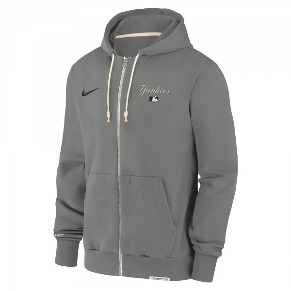 Толстовка на молнии New York Yankees Nike Charcoal Authentic Collection Travel Performance