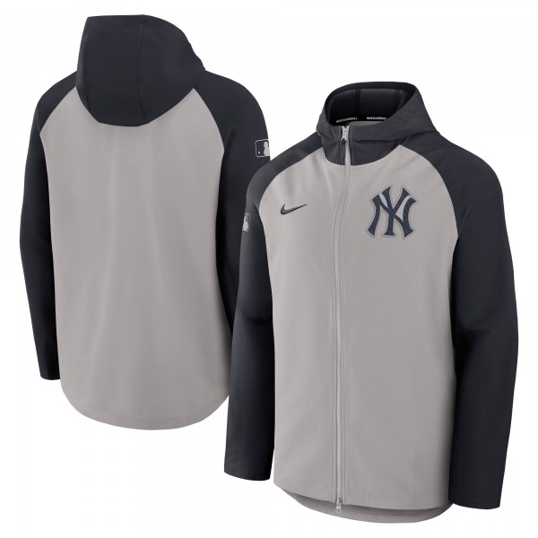 New York Yankees Nike Gray/Navy Authentic Collection Raglan Performance Full-Zip Jacket