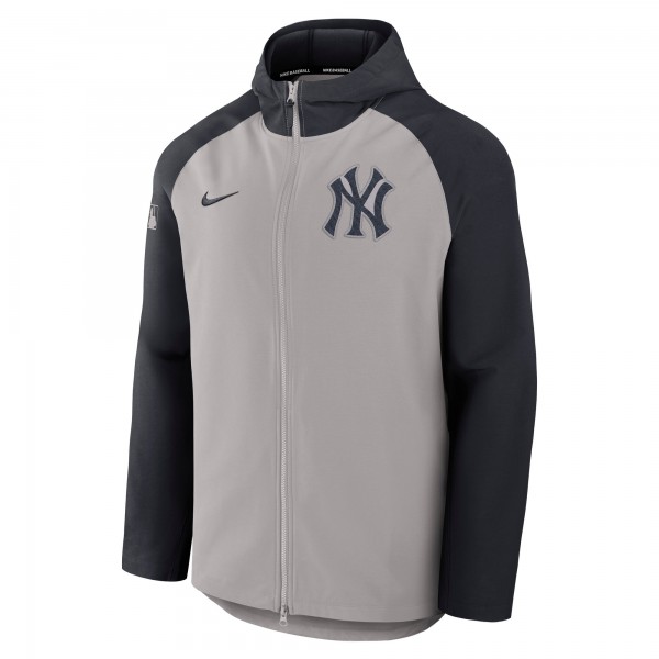 New York Yankees Nike Gray/Navy Authentic Collection Raglan Performance Full-Zip Jacket