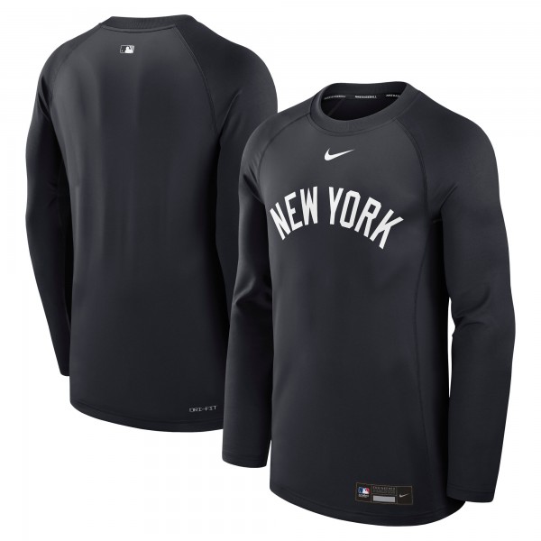 New York Yankees Nike Navy Authentic Collection Game Time Raglan Performance Long Sleeve T-Shirt