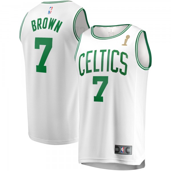 Джерси Boston Celtics Jaylen Brown Fanatics White 2024 NBA Finals Champions Fast Break Replica Player - Association Edition