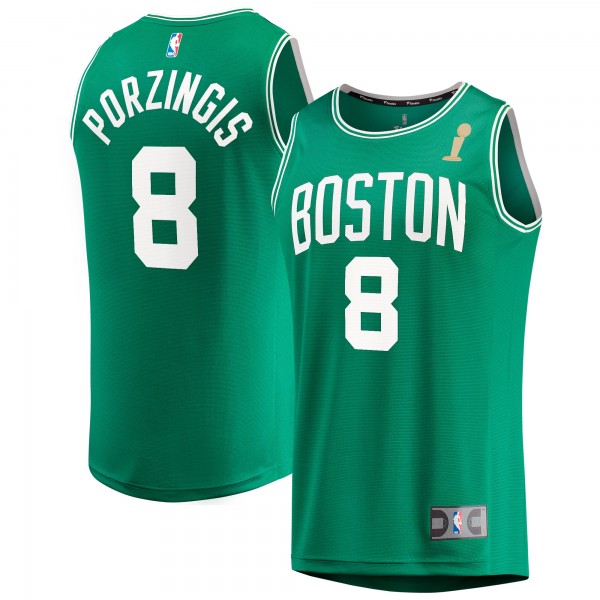 Игровая джерси Kristaps Porzingis Boston Celtics Youth 2024 NBA Finals Champions Fast Break Replica Player - Kelly Green - Icon Edition