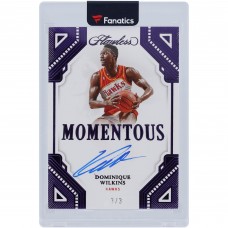Dominique Wilkins Atlanta Hawks Autographed 2022-23 Panini Flawless Momentous #MA-DWK #3/3 Card