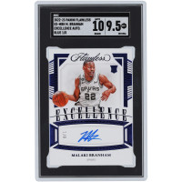 Карточка Malaki Branham San Antonio Spurs Autographed 2022-23 Panini Flawless Excellence Blue #ES-MBH #1/8 SGC Authenticated 9.5/10