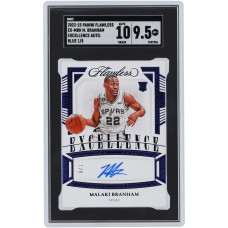 Карточка Malaki Branham San Antonio Spurs Autographed 2022-23 Panini Flawless Excellence Blue #ES-MBH #1/8 SGC Authenticated 9.5/10