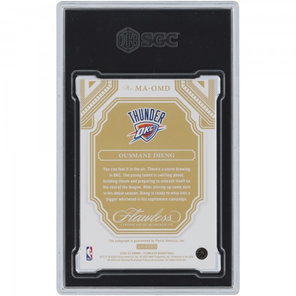 Ousmane Dieng Oklahoma City Thunder Autographed 2022-23 Panini Flawless Momentous Emerald #MA-OMD #3/5 SGC Authenticated 8.5/10 Rookie Card