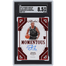 Карточка Jeremy Sochan San Antonio Spurs Autographed 2022-23 Panini Flawless Momentous Ruby #MA-JSC #2/15 SGC Authenticated 8.5