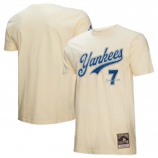 New York Yankees Mickey Mantle Mitchell & Ness Cream Cooperstown Collection Player T-Shirt