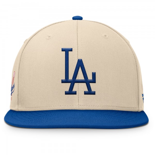 Los Angeles Dodgers Fanatics Natural/Royal Cooperstown Collection Bounder Snapback Hat