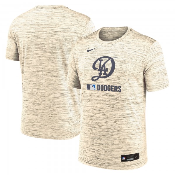 Los Angeles Dodgers Nike Cream Authentic Collection City Connect Velocity Dri-FIT T-Shirt