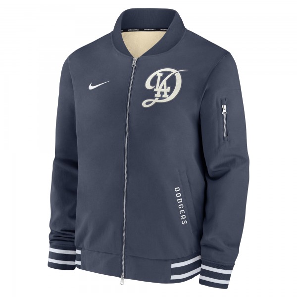 Los Angeles Dodgers Nike Navy Authentic Collection City Connect Full-Zip Bomber Jacket