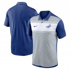 Los Angeles Dodgers Nike White/Royal Vapor Striped Dri-FIT Polo