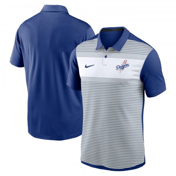Los Angeles Dodgers Nike White/Royal Vapor Striped Dri-FIT Polo