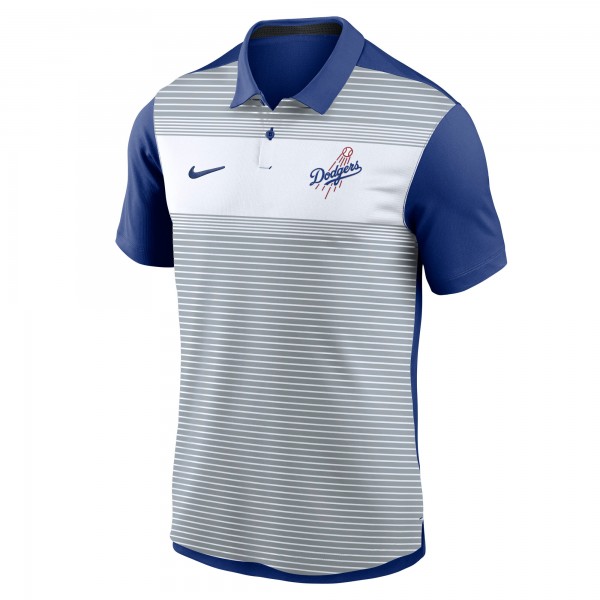 Los Angeles Dodgers Nike White/Royal Vapor Striped Dri-FIT Polo