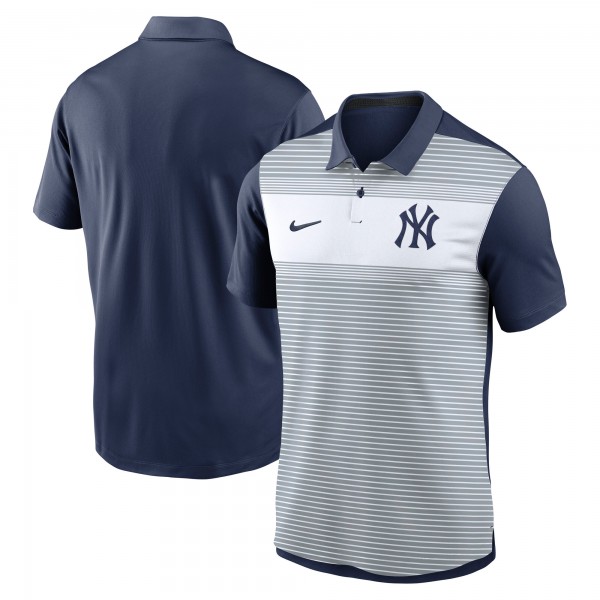 New York Yankees Nike White/Navy Vapor Striped Dri-FIT Polo