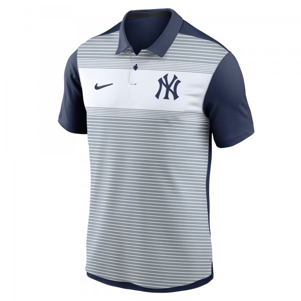 New York Yankees Nike White/Navy Vapor Striped Dri-FIT Polo
