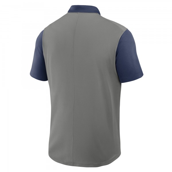 New York Yankees Nike Gray/Navy Cooperstown Collection Color-Block Victory Dri-FIT Polo
