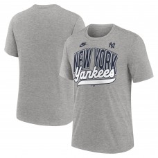 New York Yankees Nike Heather Gray Cooperstown Collection Retro Tri-Blend T-Shirt
