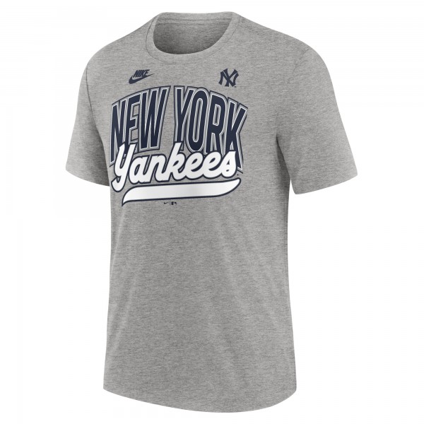 New York Yankees Nike Heather Gray Cooperstown Collection Retro Tri-Blend T-Shirt