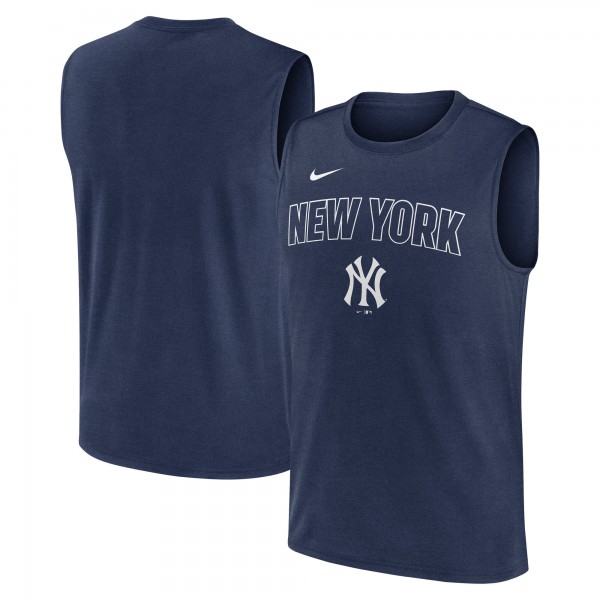New York Yankees Nike Navy Knockout Dri-FIT Muscle Tank Top